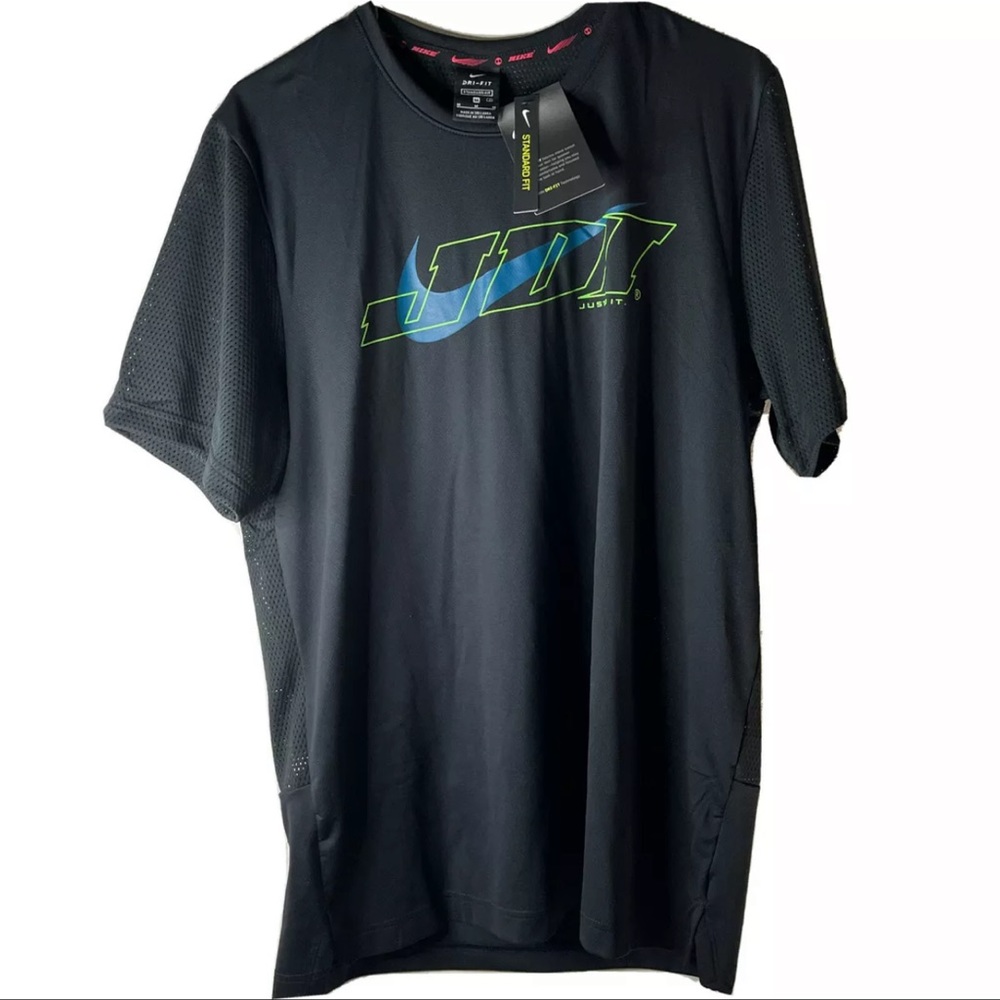 Nike Dri-fit Mens M jersey Black just do it standard fit NWT
